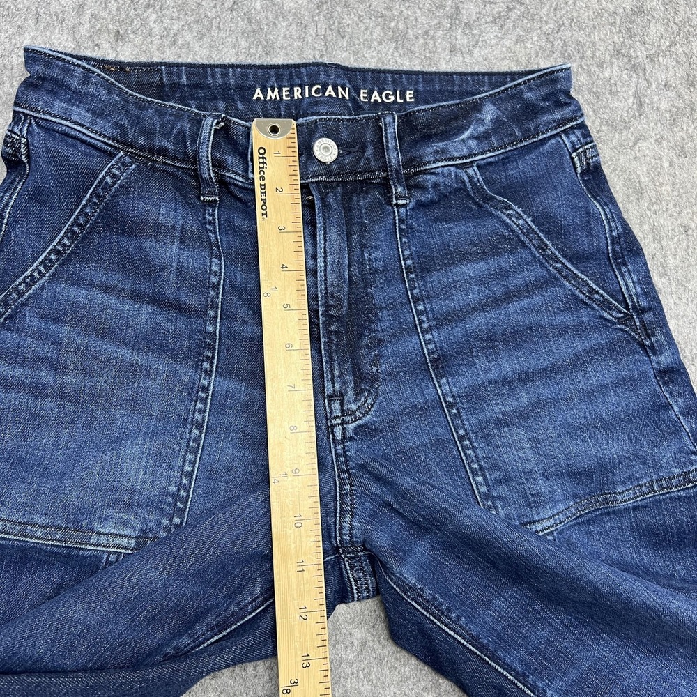 American Eagle Jeans Womens 6 Short Blue Super High Rise Baggy Wide Leg Denim - Picture 14 of 16